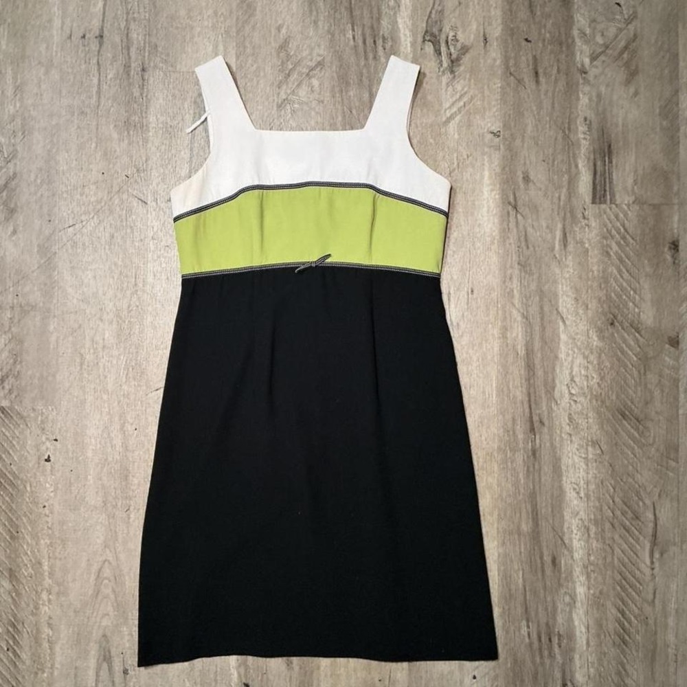 K Studio black and green dress with bow detail. Size: 14
